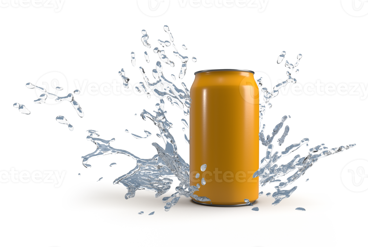 3d rendering image of white can and water splash png