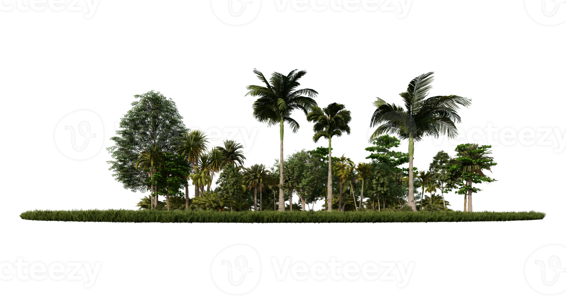 3ds-Rendering-Bild von 3D-Rendering-Bäumen auf Rasenflächen png
