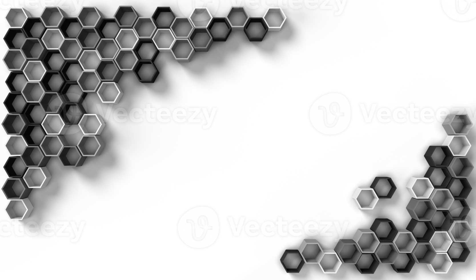 3D -rendering bild av hexagon fast form på vit bakgrund png