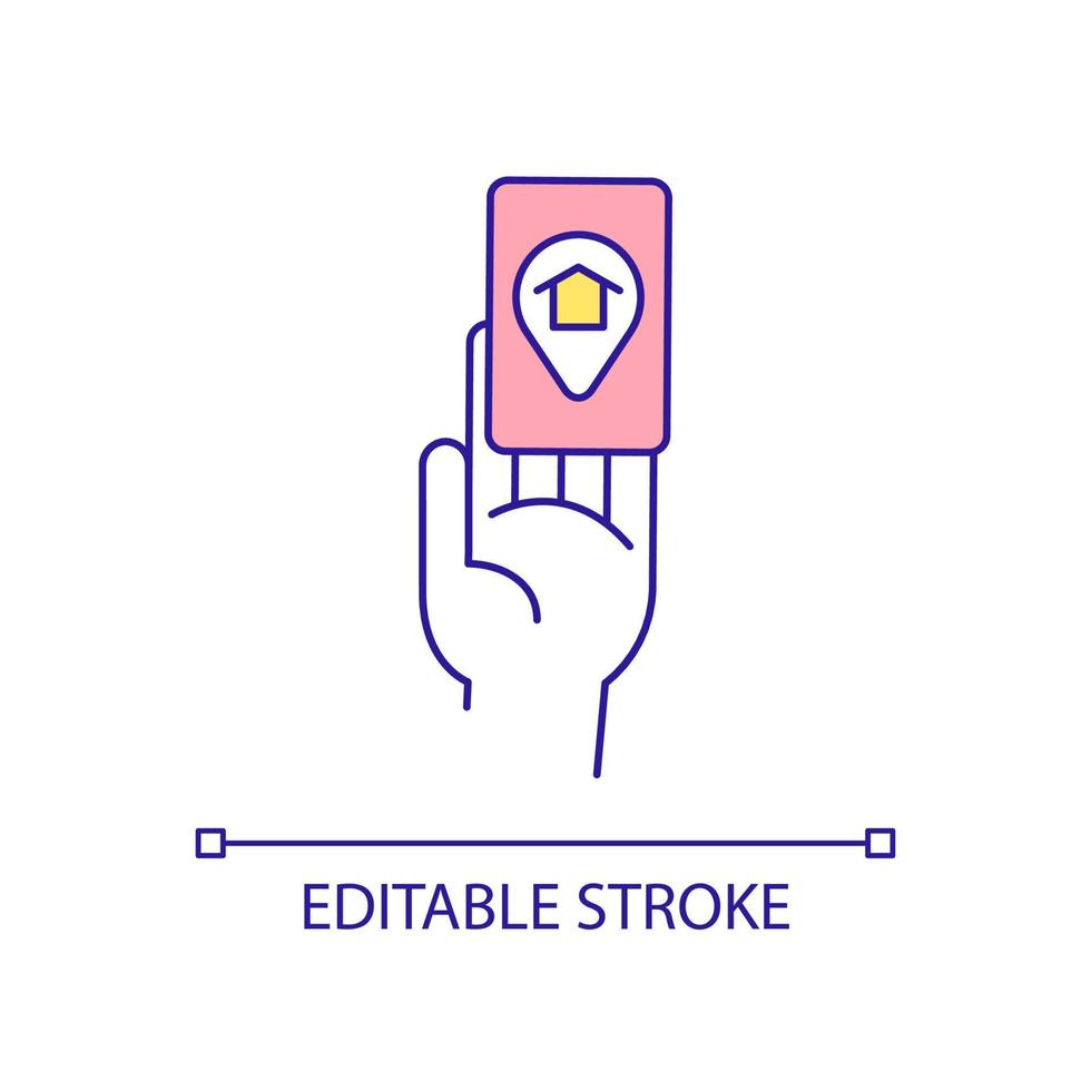 Provides housing vouchers for homeless RGB color icon. Emergency shelter. Accessible housing program. Isolated vector illustration. Simple filled line drawing. Editable stroke