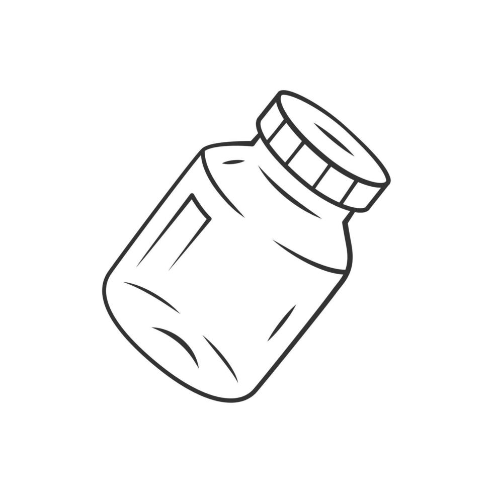 Refillable spice jar linear icon. Reusable container for pepper, salt. Eco-friendly glassware, mason jar. Thin line illustration. Contour symbol. Vector isolated outline drawing. Editable stroke..