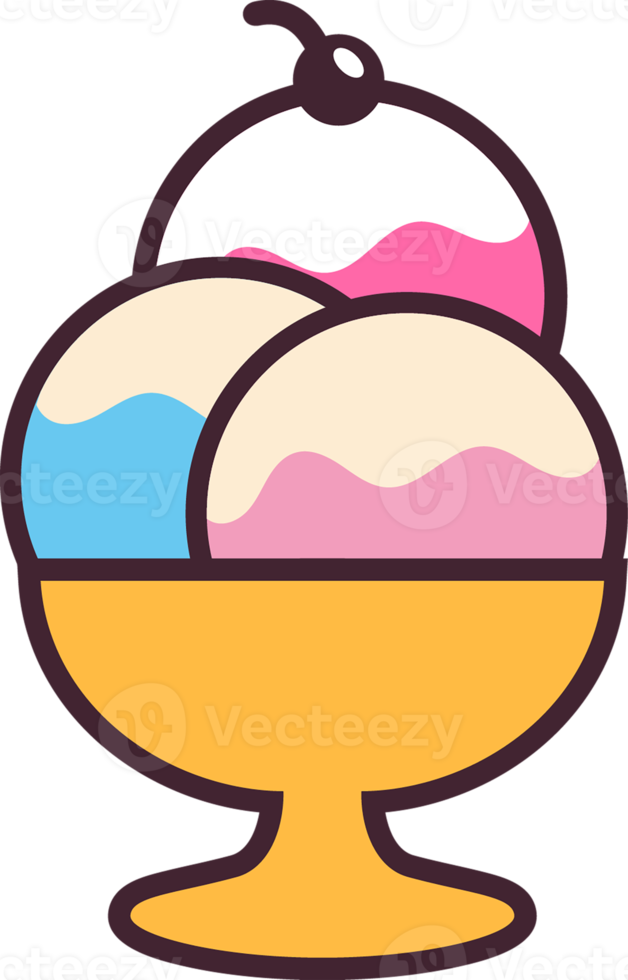 ensemble de délicieuses glaces sucrées, icône de la crème glacée png