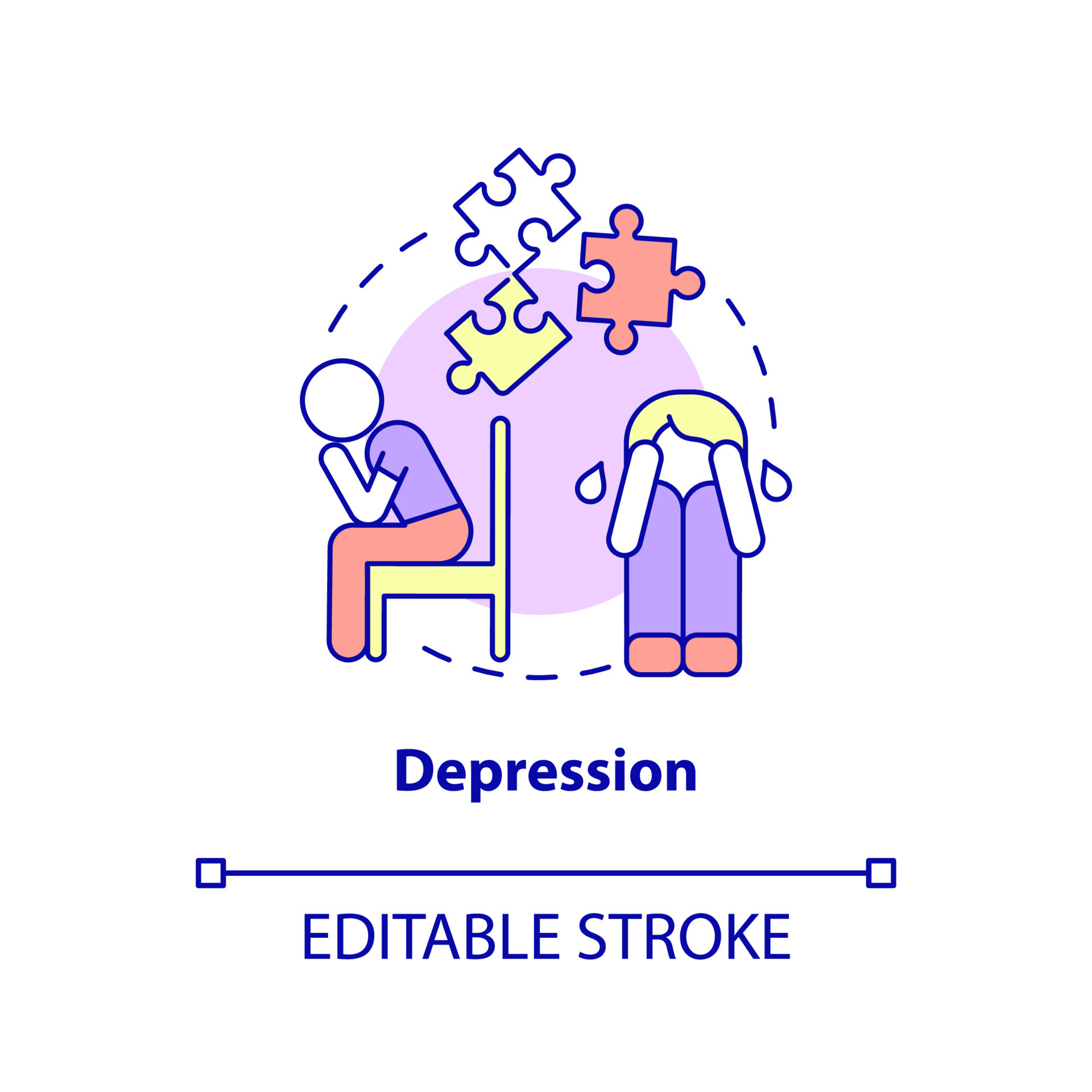 Losing interest in life concept icon. SAD symptom idea thin line