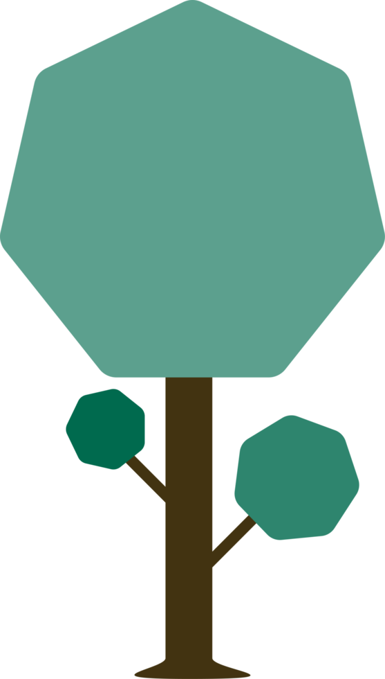 Tree cartoon design illustration, Flat style minimal png