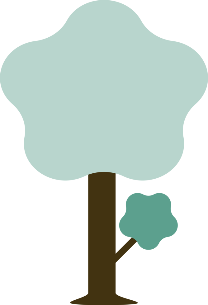 Tree cartoon design illustration, Flat style minimal png