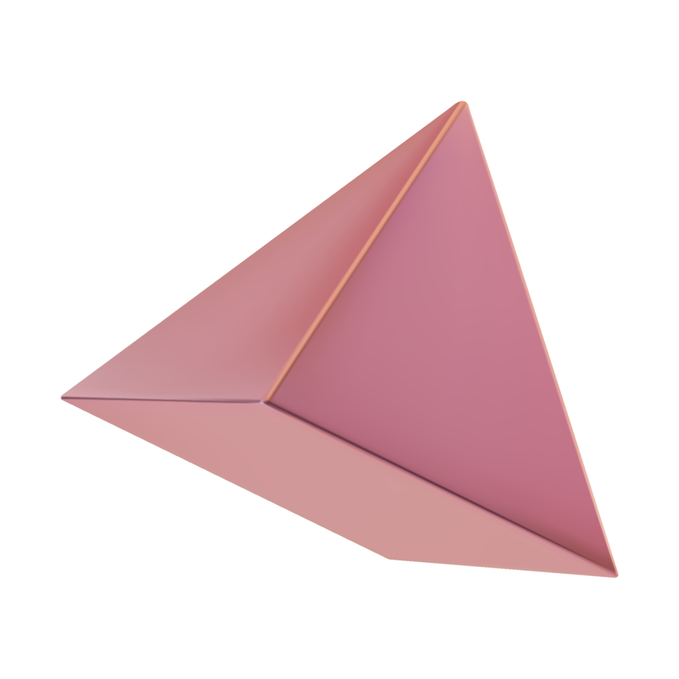 3d shape triangle pyramid in pastel color png