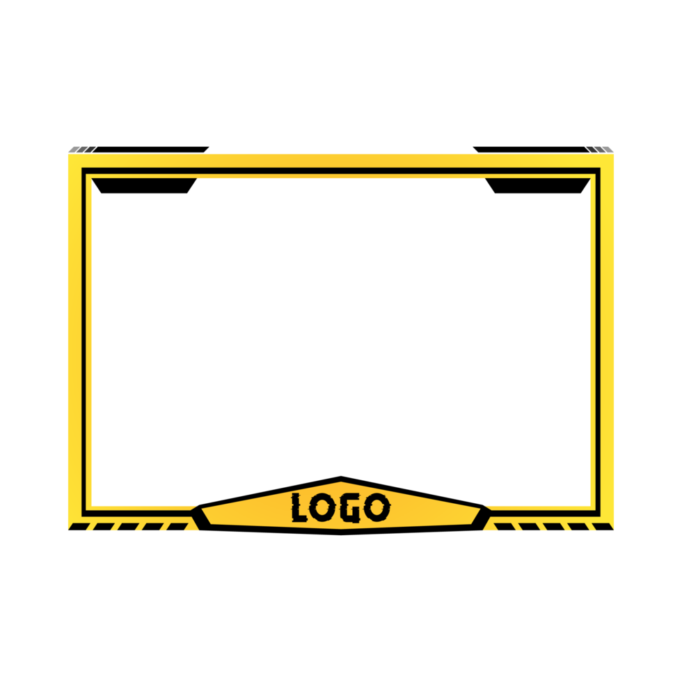 Gaming overlay for live streamers vector design. Gaming frame overlay design with metallic yellow and black color shade. Stylish overlay for live streamers vector illustration. png