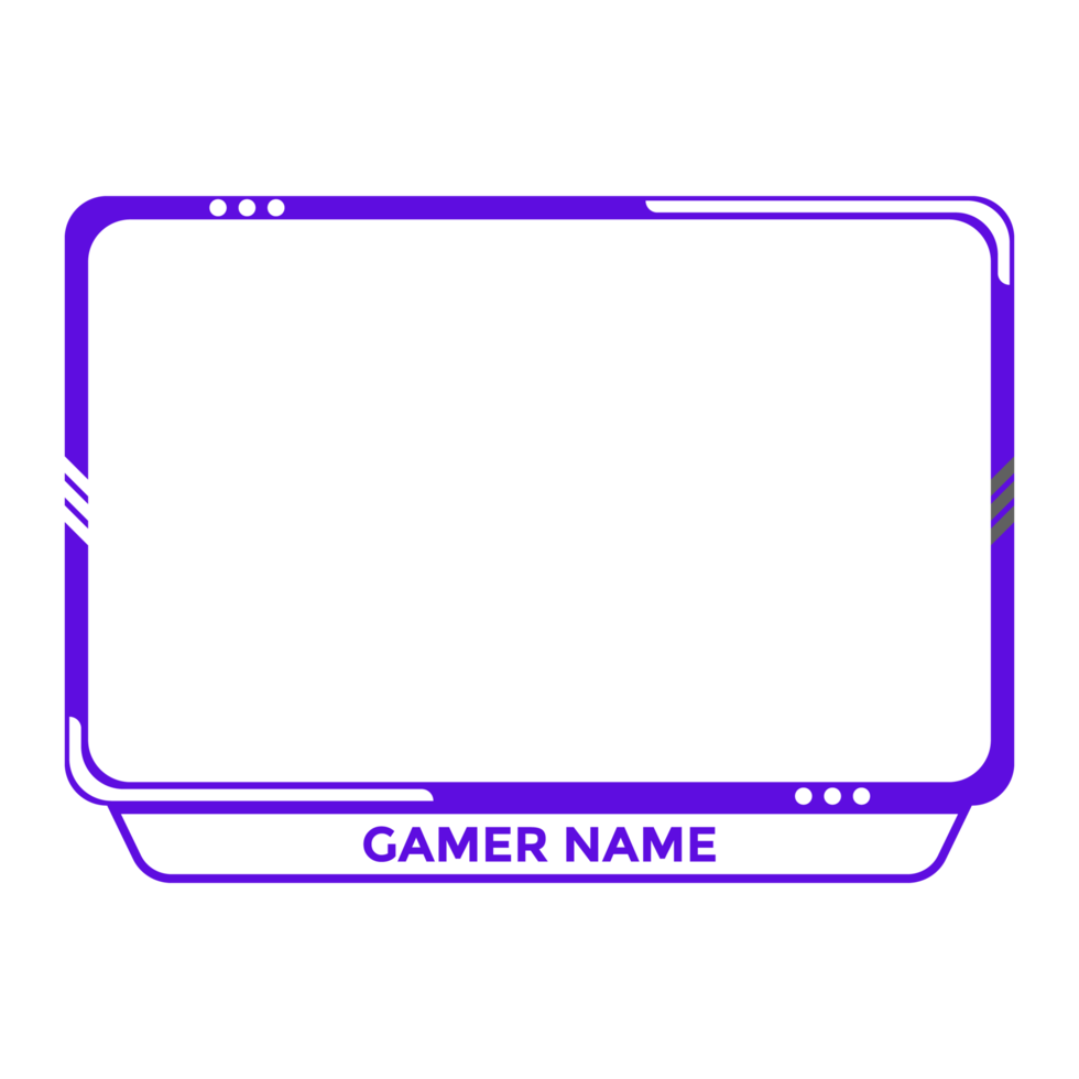 gaming-overlay voor live streamers vectorontwerp. gaming frame overlay ontwerp met donkerblauwe en witte kleurtint. stijlvolle overlay voor streamers vectorillustratie. png