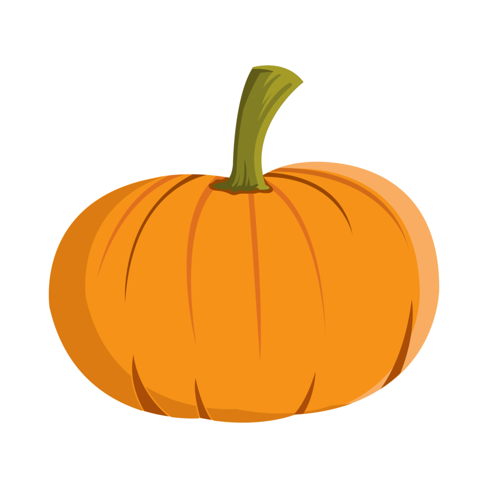 conception de vecteur de citrouille d'halloween sur fond blanc. citrouille avec un design de forme isolée. illustration vectorielle d'élément de partie de citrouille mûre d'halloween. vecteur de citrouille pour les événements d'halloween à venir. png