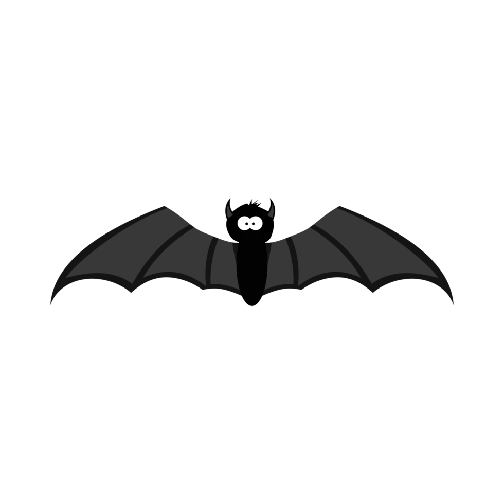 Halloween black cute bat design vector illustration. Black bat design with yellow and wood color shade. Halloween party elements design with a black bat. png