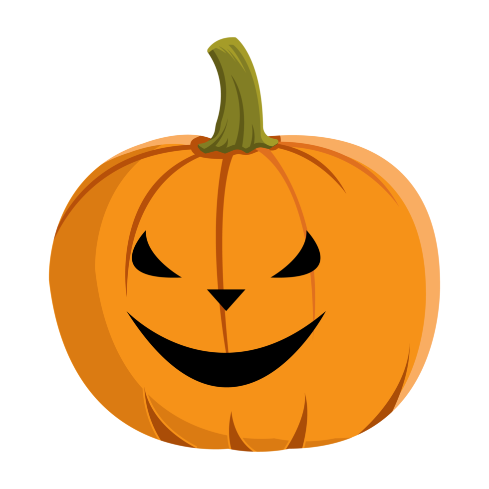 disegno della zucca spettrale di halloween con colore nero e giallo. collezione di design di lanterne di zucca spaventose su sfondo bianco per halloween. collezione di disegni vettoriali spettrali per halloween. png