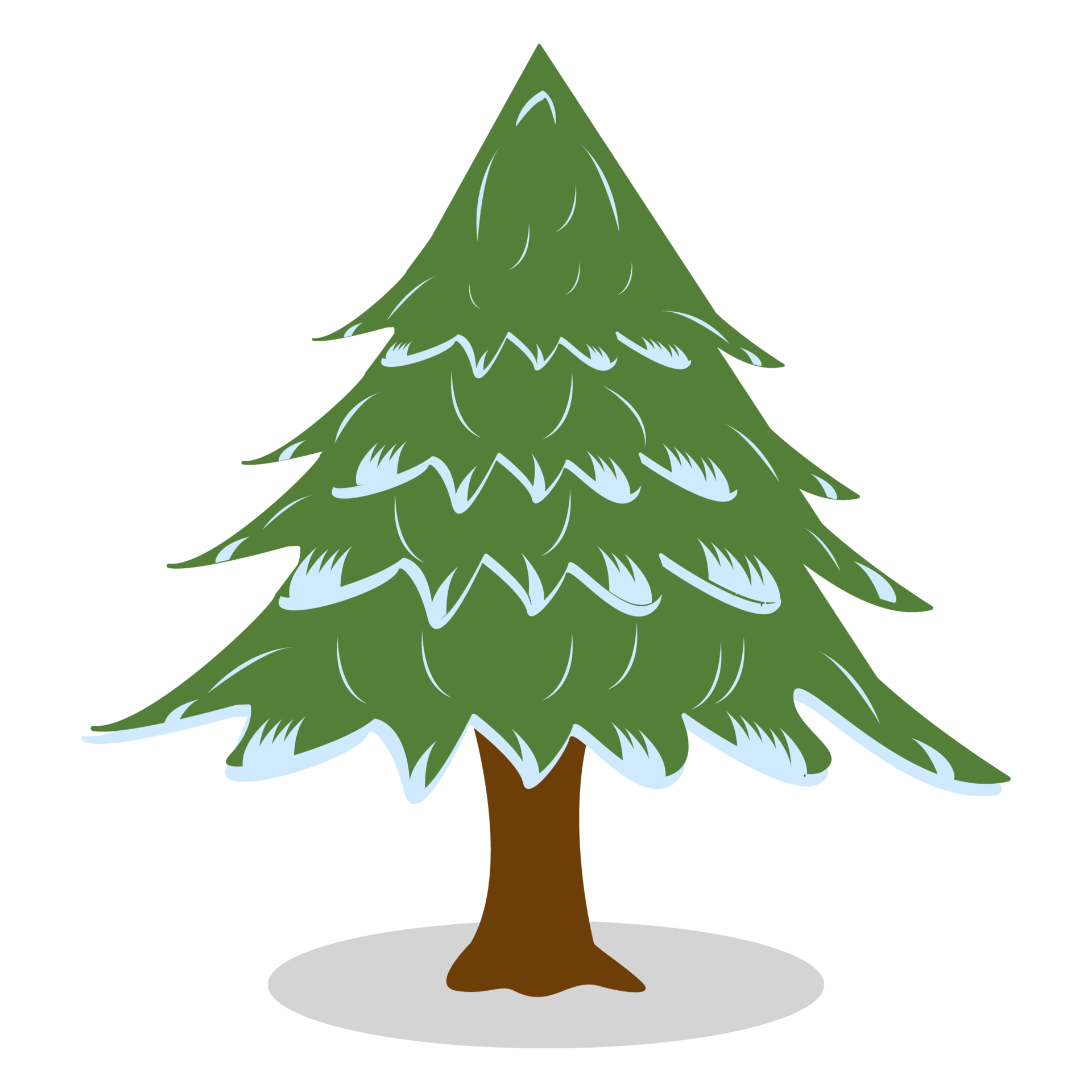 Christmas tree decorated with snow. Xmas traditional symbol tree with