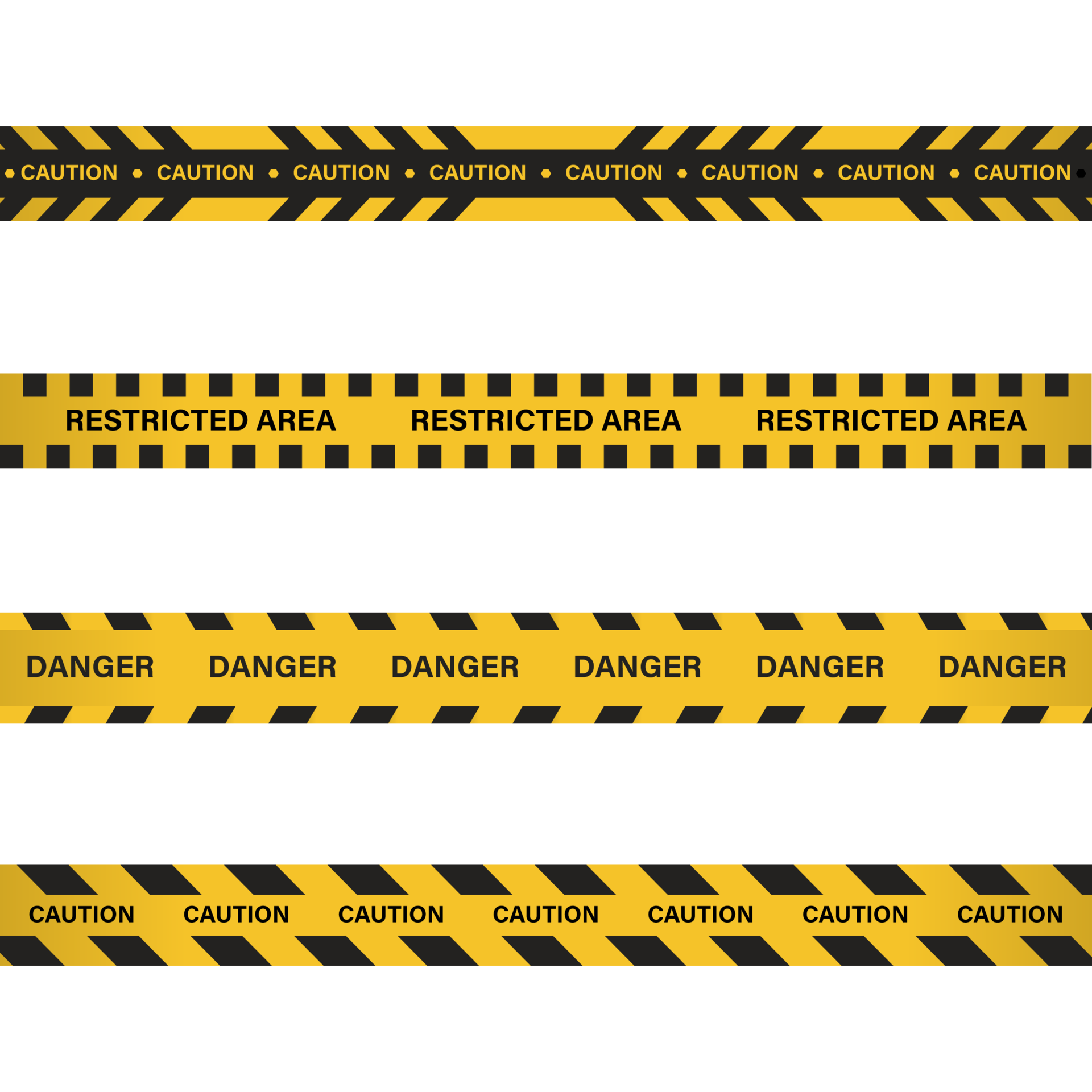 Restricted area, danger tape with yellow and black color. Caution tape