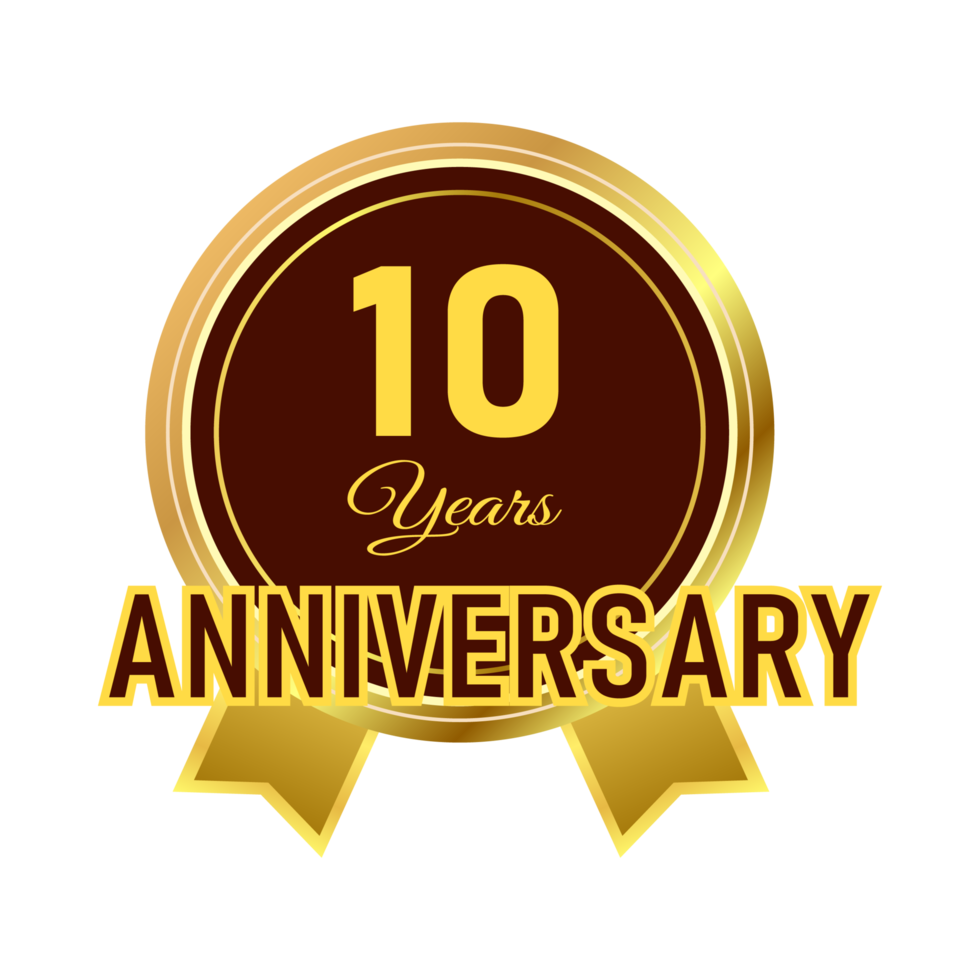 Luxurious badge collection with golden and black color shade. royal top 10 badge collection on white background. Top 10 badge with ribbon. png