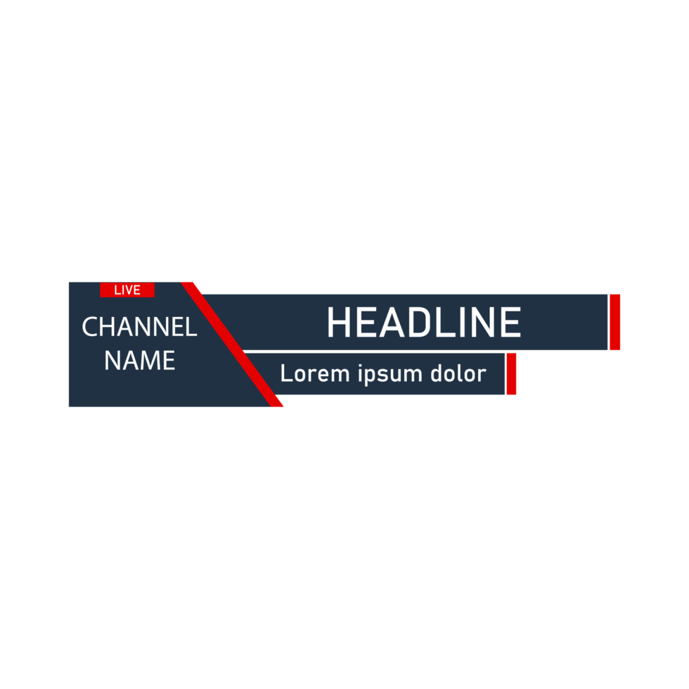 News lower third Royal design for television channels. The rectangular and round shape news channel vector design. The metallic color luxurious black and Red shade lower third for a news channel. png