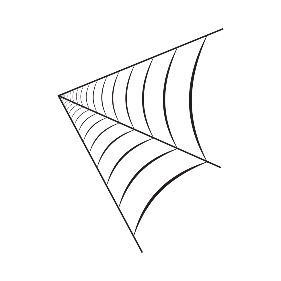 diseño vectorial de los lados de remolque de la telaraña negra aterradora de Halloween. diseño de ilustración de Halloween con la telaraña negra. viejo diseño de telaraña de miedo con color negro. png