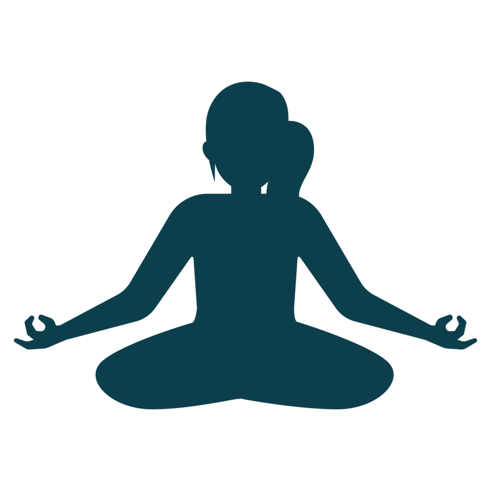 Yoga day vector design collection. Women doing yoga position vector collection. Dark blue color yoga position design  with multiple shape. png