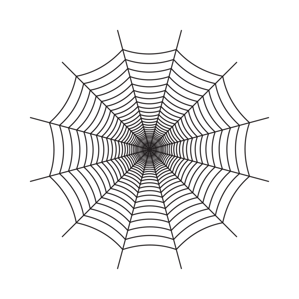 diseño vectorial de telas de araña negras densas de Halloween. diseño de ilustración de Halloween con la telaraña negra. viejo diseño de telaraña de miedo con color negro. png