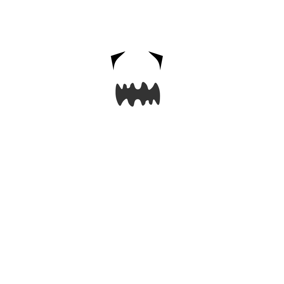 diseño fantasma de halloween sobre un fondo negro. fantasma con diseño de forma abstracta. ilustración de vector de elemento de fiesta fantasma blanco de halloween. vector fantasma con una cara de miedo. png