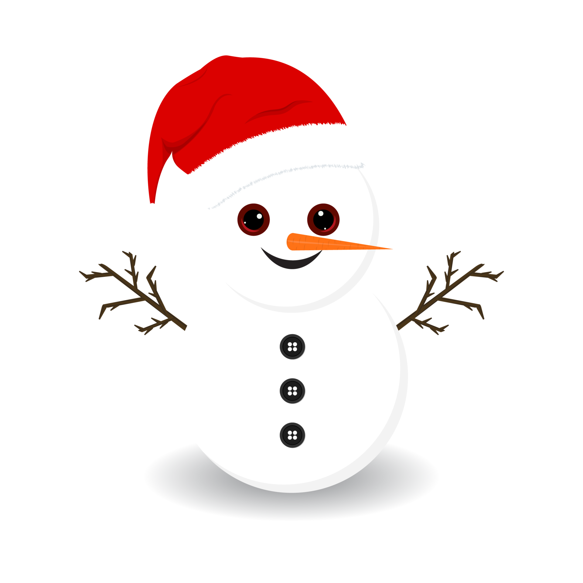 muñeco de nieve navideño con lindos ojos y nariz de zanahoria. muñeco