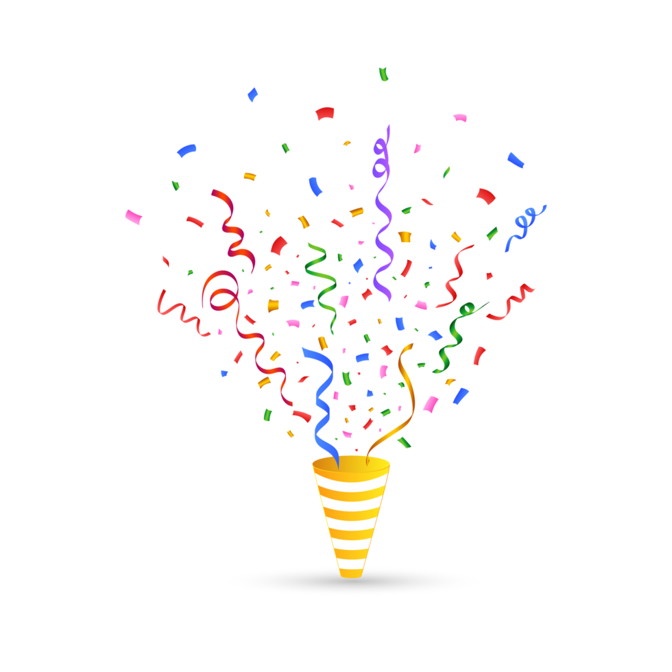 illustration vectorielle de confettis pour le fond du festival. éléments de fête explosion de confettis colorés. confettis colorés isolés sur fond blanc. éléments de carnaval. fête d'anniversaire. png