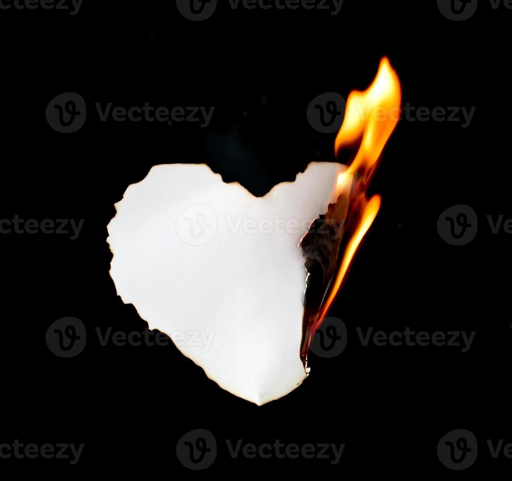 burning paper dark background photo