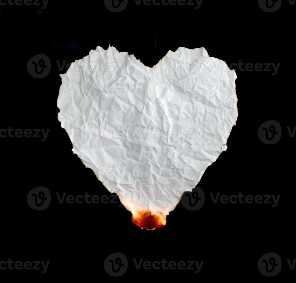 burning paper dark background photo