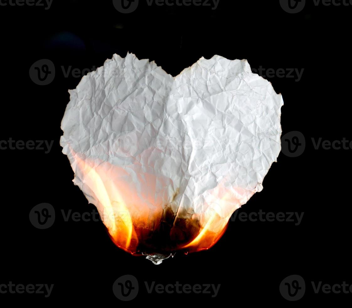burning paper dark background photo