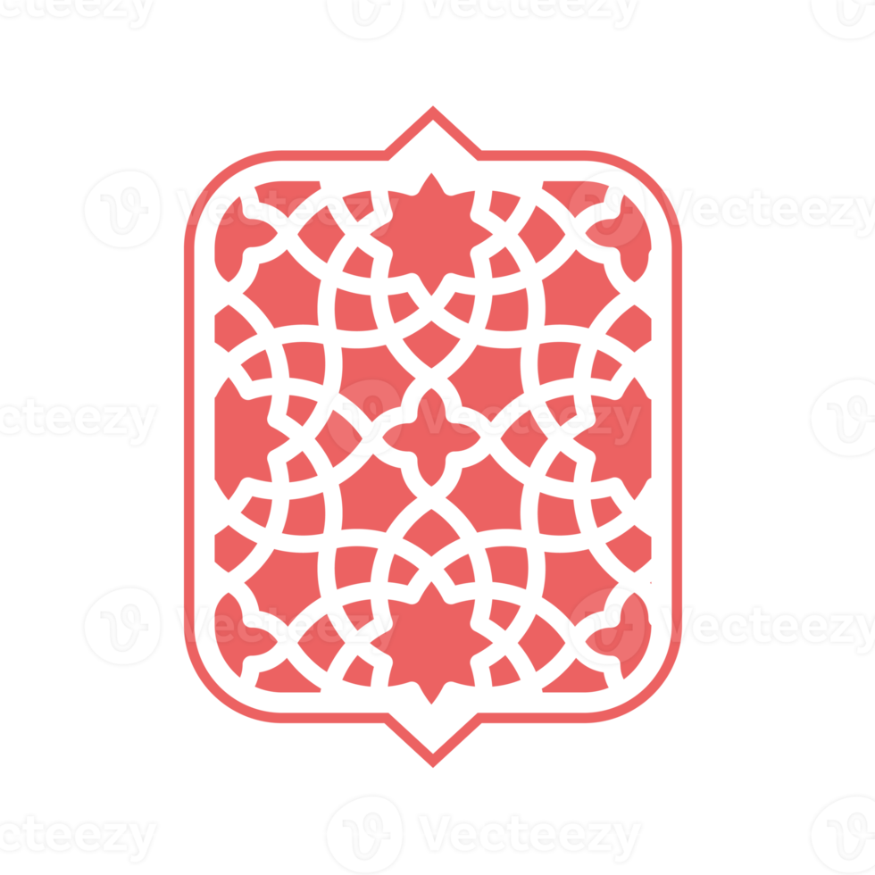 Arabic pattern badge frame cartoon png