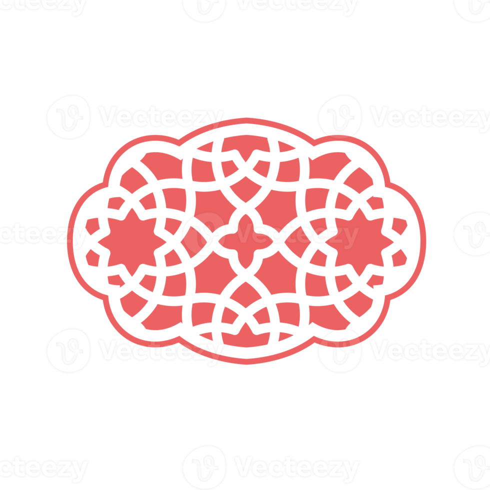 Arabic pattern badge frame cartoon png