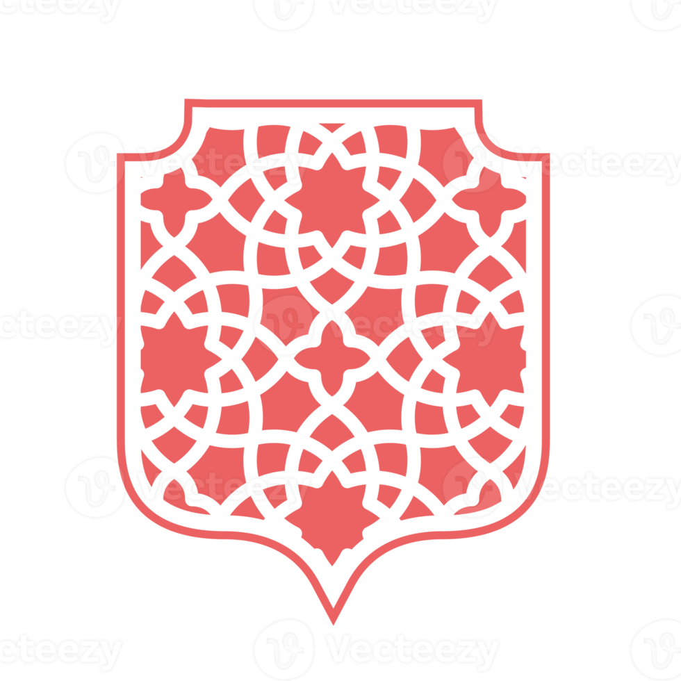 Arabic pattern badge frame cartoon png