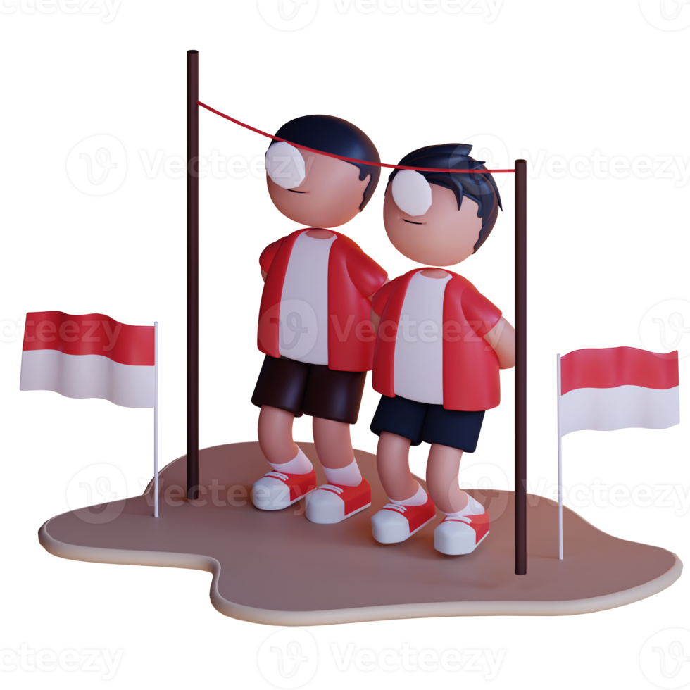 3D Character indonesia independence day png