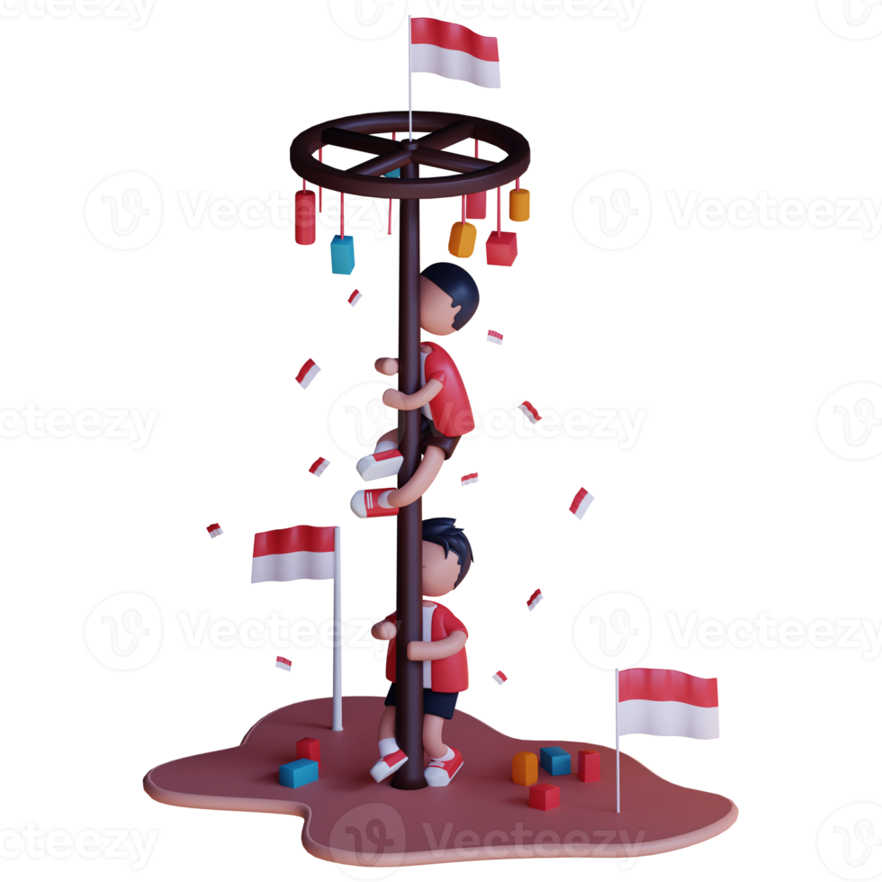 3D Character indonesia independence day png