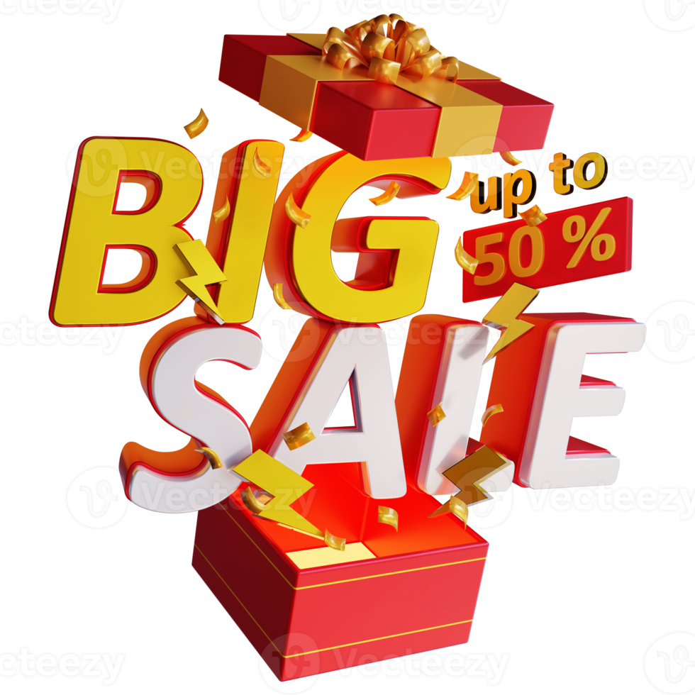 3d flash big sale text effect png