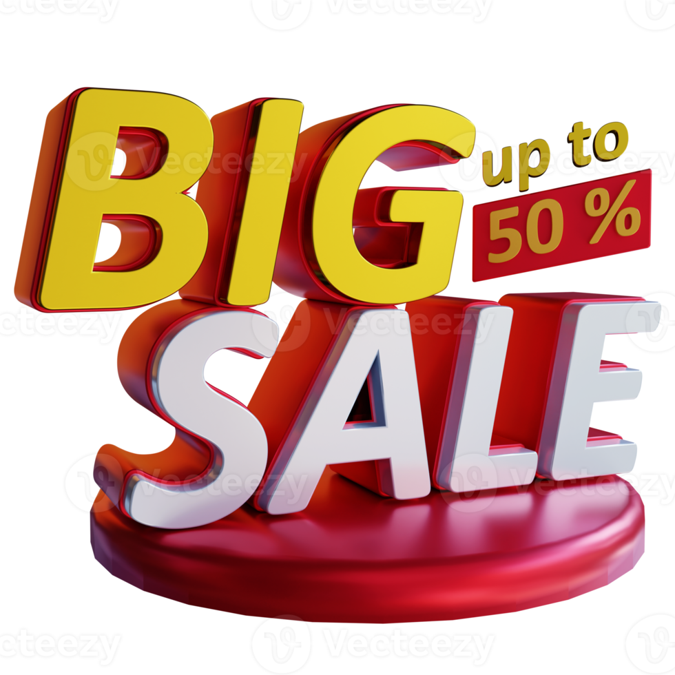 3d flash big sale text effect png