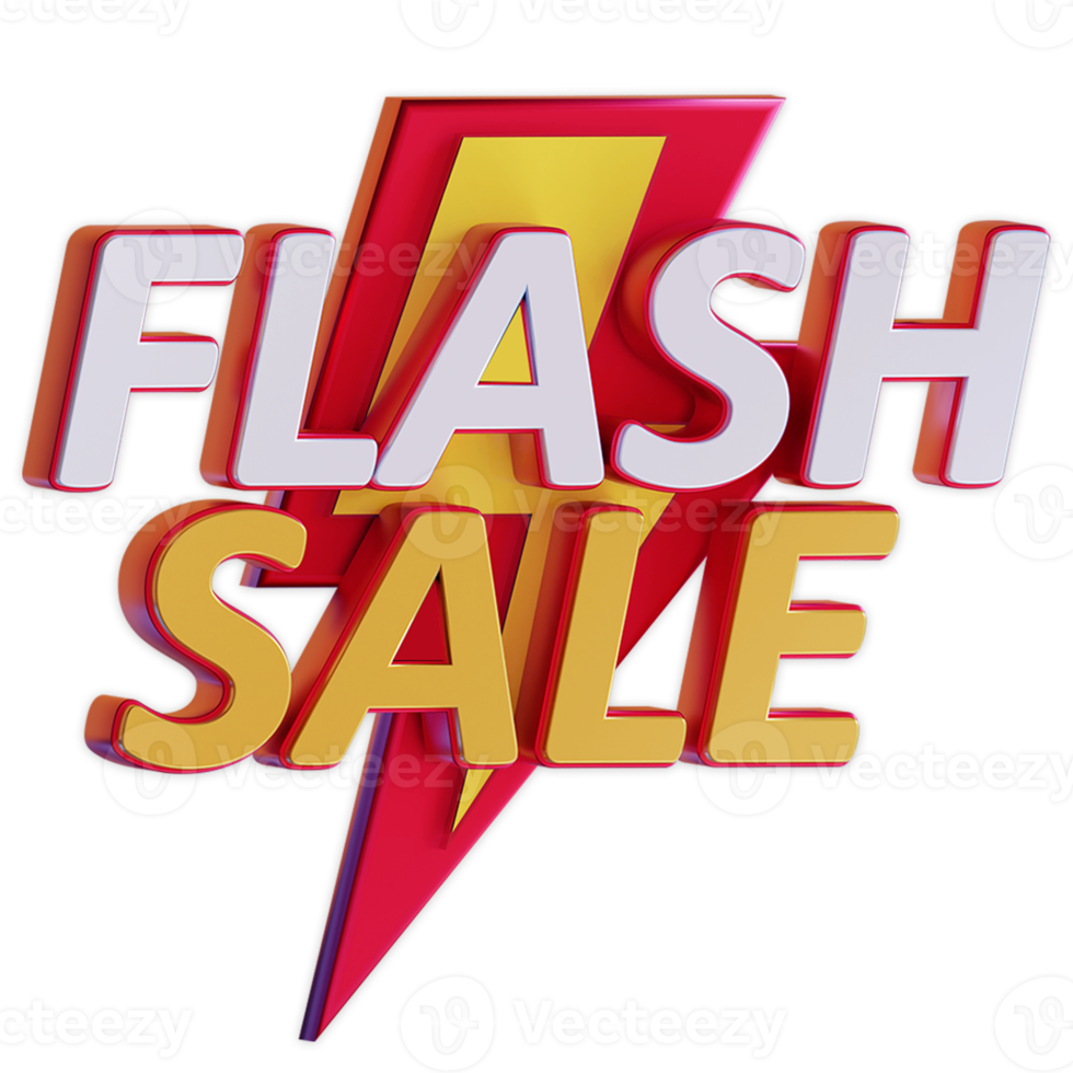 3d flash big sale text effect png