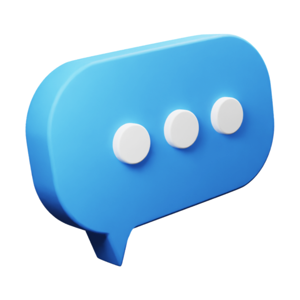 3D render icon bubble speech illustration png