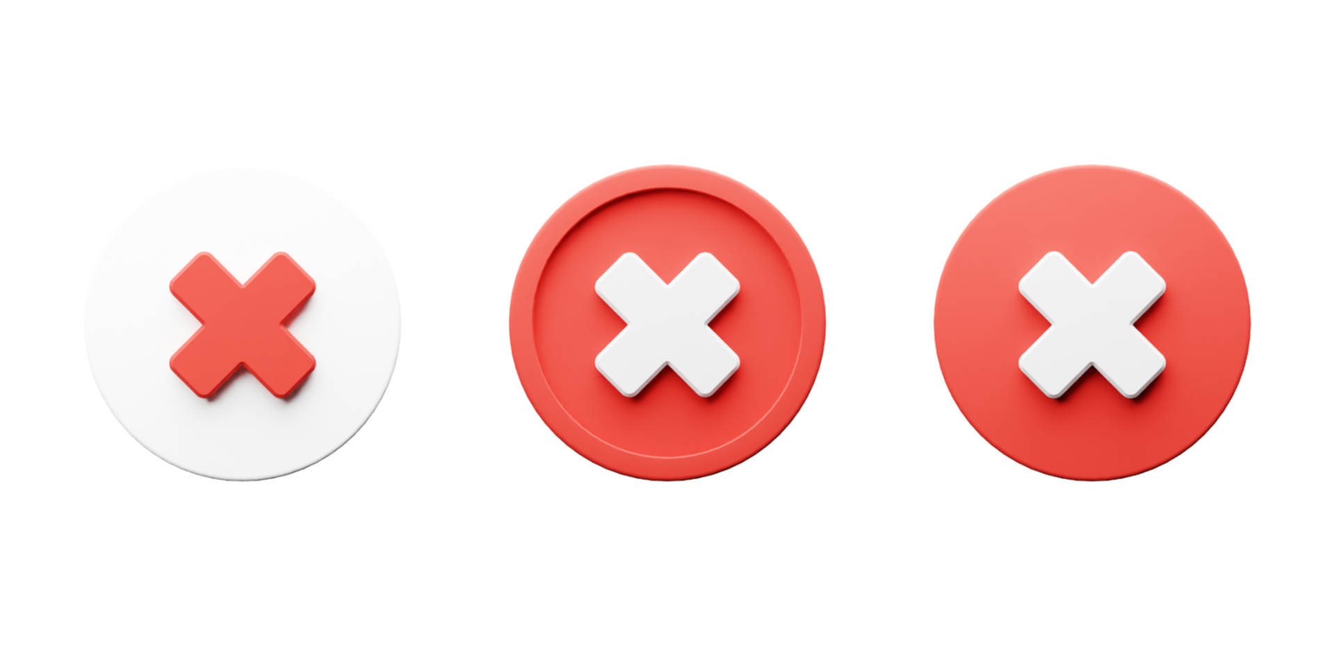 3D render icon cross, wrong sign illustration 9346273 PNG