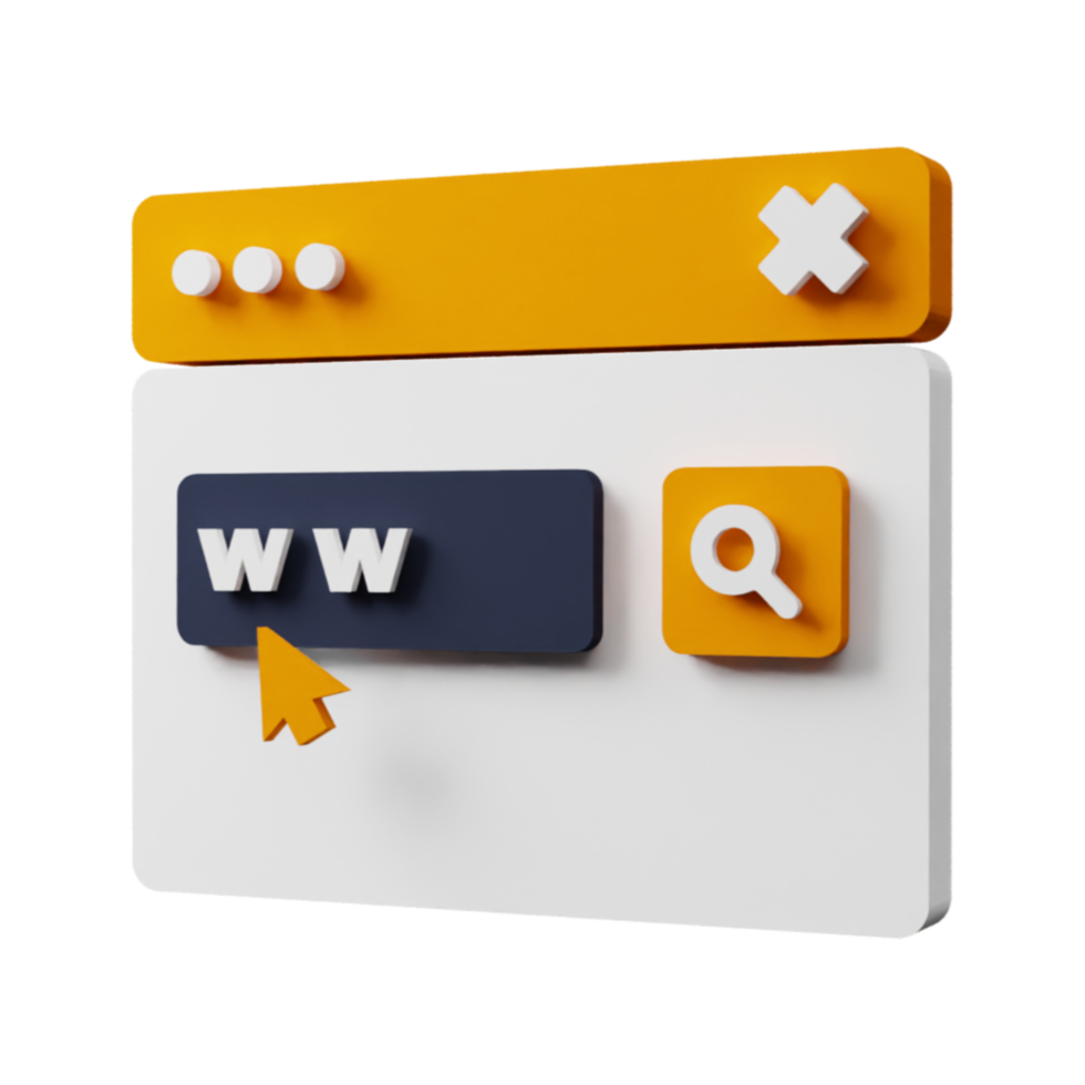 3D render icon search engine illustration png