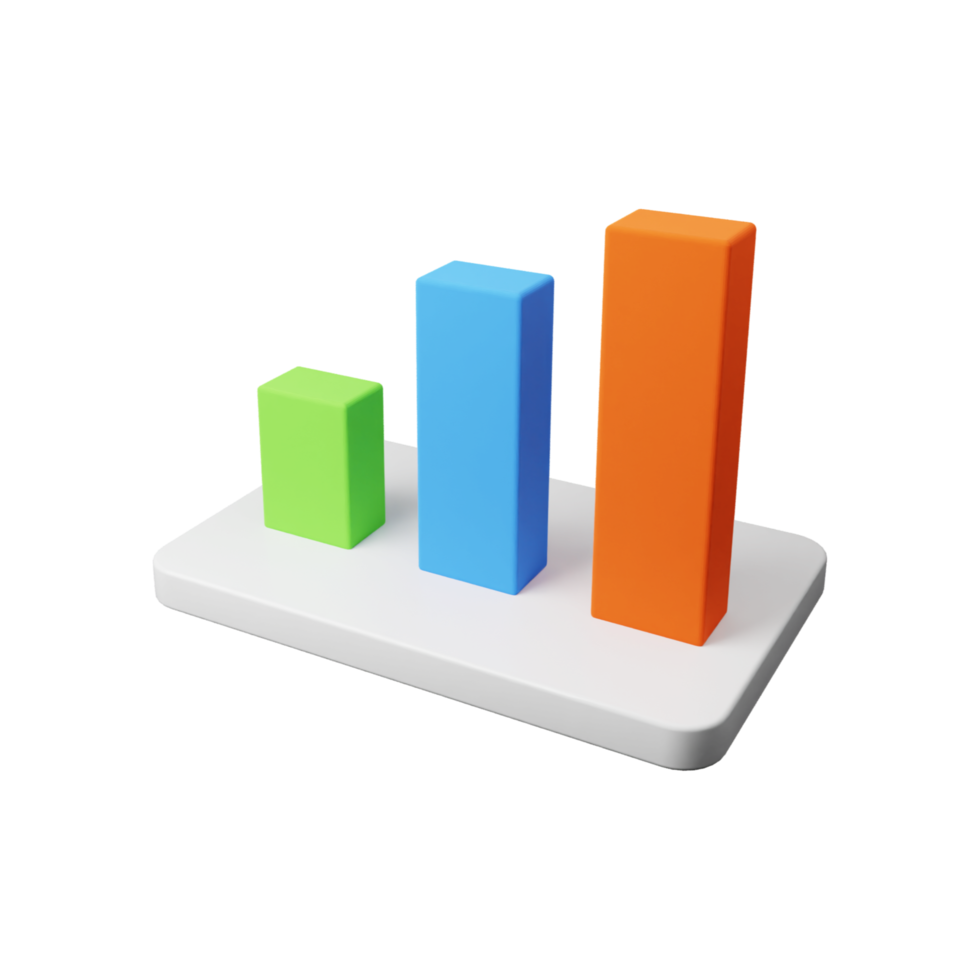 3D render icon chart illustration png