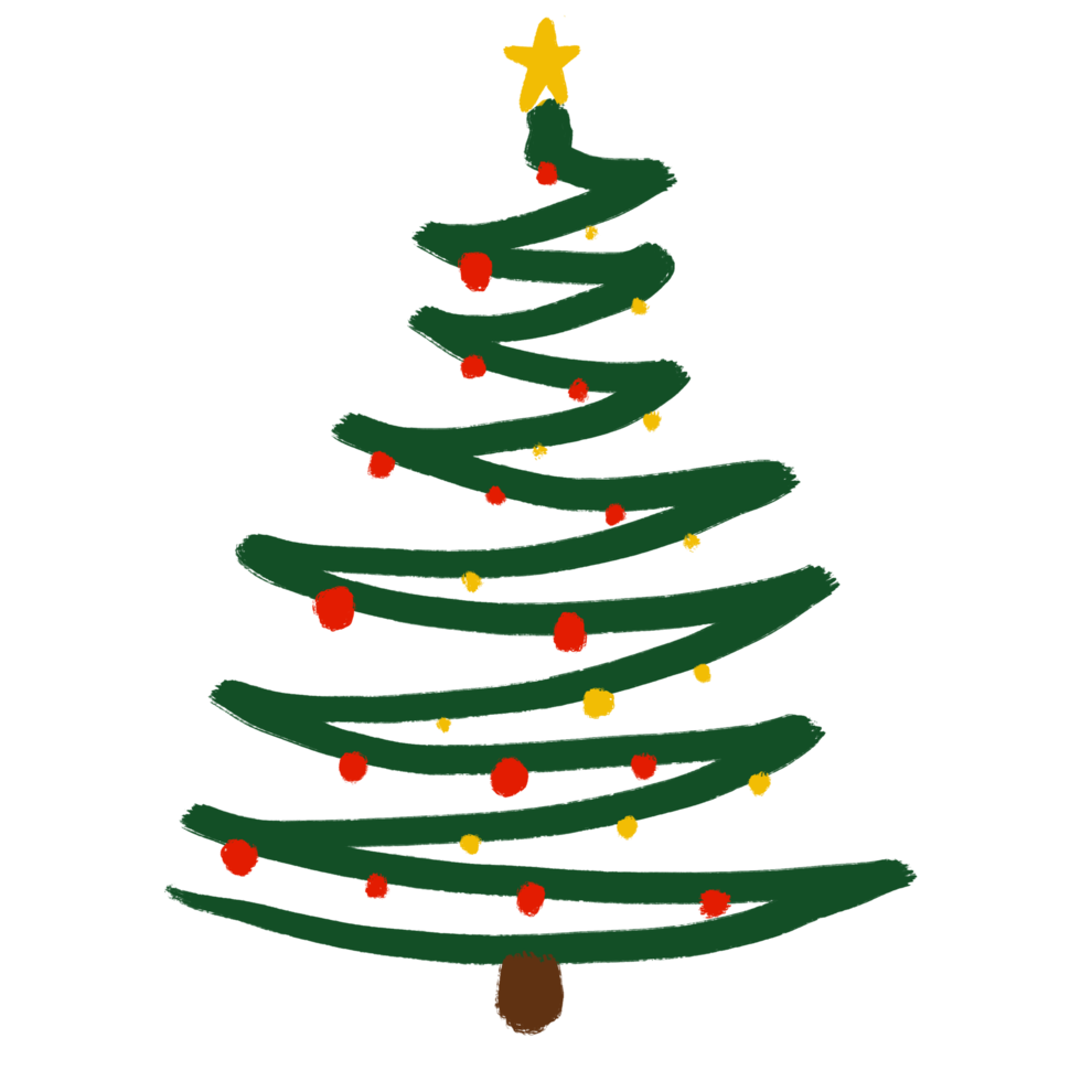 albero di natale disegnato a mano png