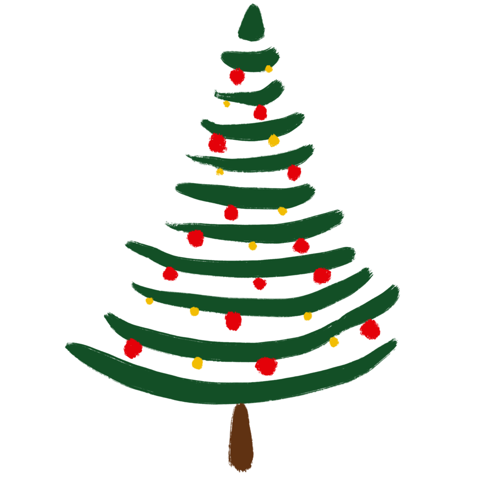 hand getrokken kerstboom png