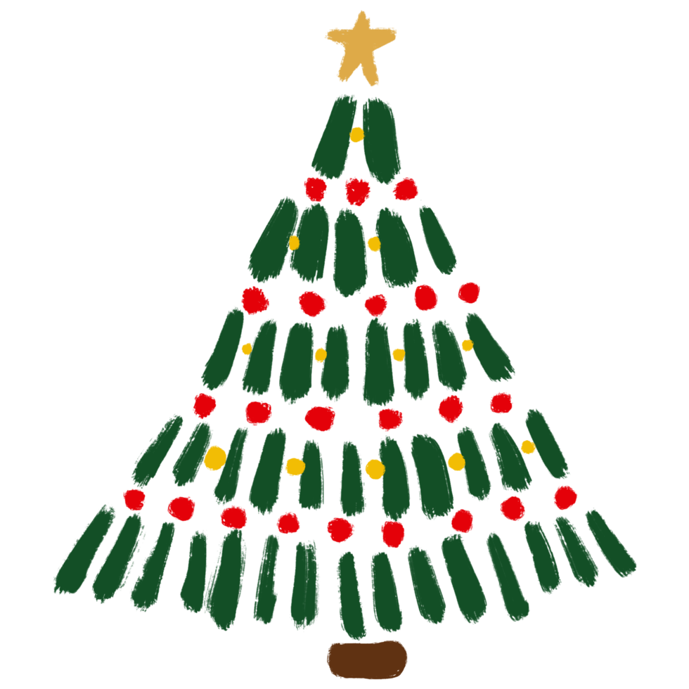 arbre de noël dessiné à la main png