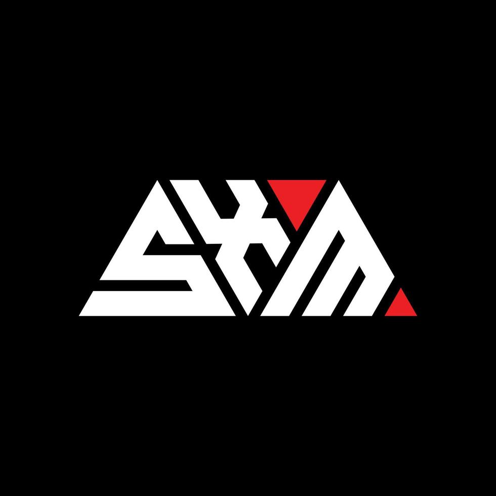 diseño de logotipo de letra triangular sxm con forma de triángulo. monograma de diseño del logotipo del triángulo sxm. plantilla de logotipo de vector de triángulo sxm con color rojo. logotipo triangular sxm logotipo simple, elegante y lujoso. sxm