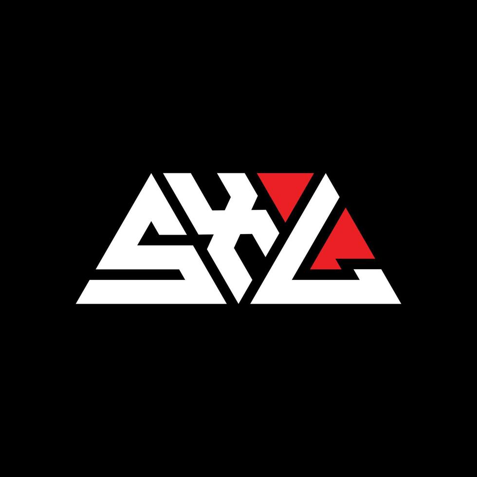 SXL triangle letter logo design with triangle shape. SXL triangle logo design monogram. SXL triangle vector logo template with red color. SXL triangular logo Simple, Elegant, and Luxurious Logo. SXL