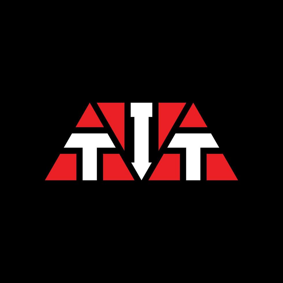 diseño de logotipo de letra de triángulo tit con forma de triángulo. monograma de diseño de logotipo de triángulo de tit. plantilla de logotipo de vector de triángulo tit con color rojo. tit logo triangular logo simple, elegante y lujoso. teta