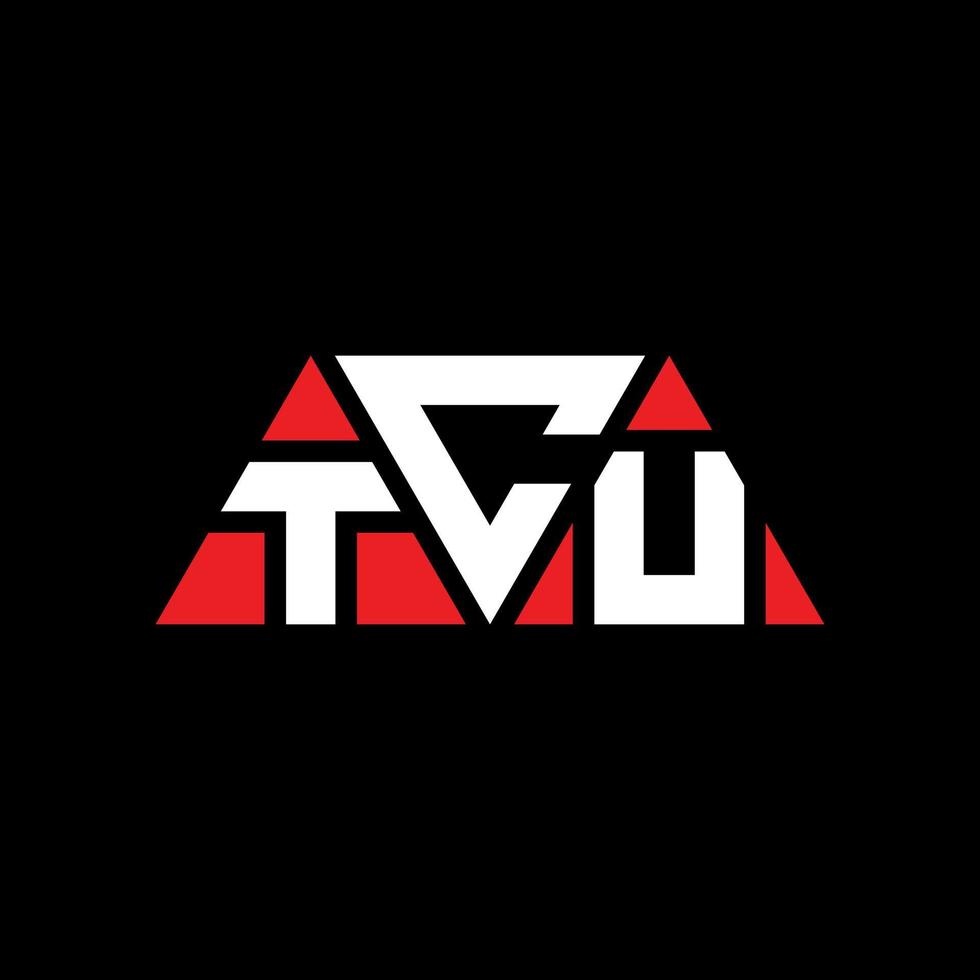 TCU triangle letter logo design with triangle shape. TCU triangle logo design monogram. TCU triangle vector logo template with red color. TCU triangular logo Simple, Elegant, and Luxurious Logo. TCU