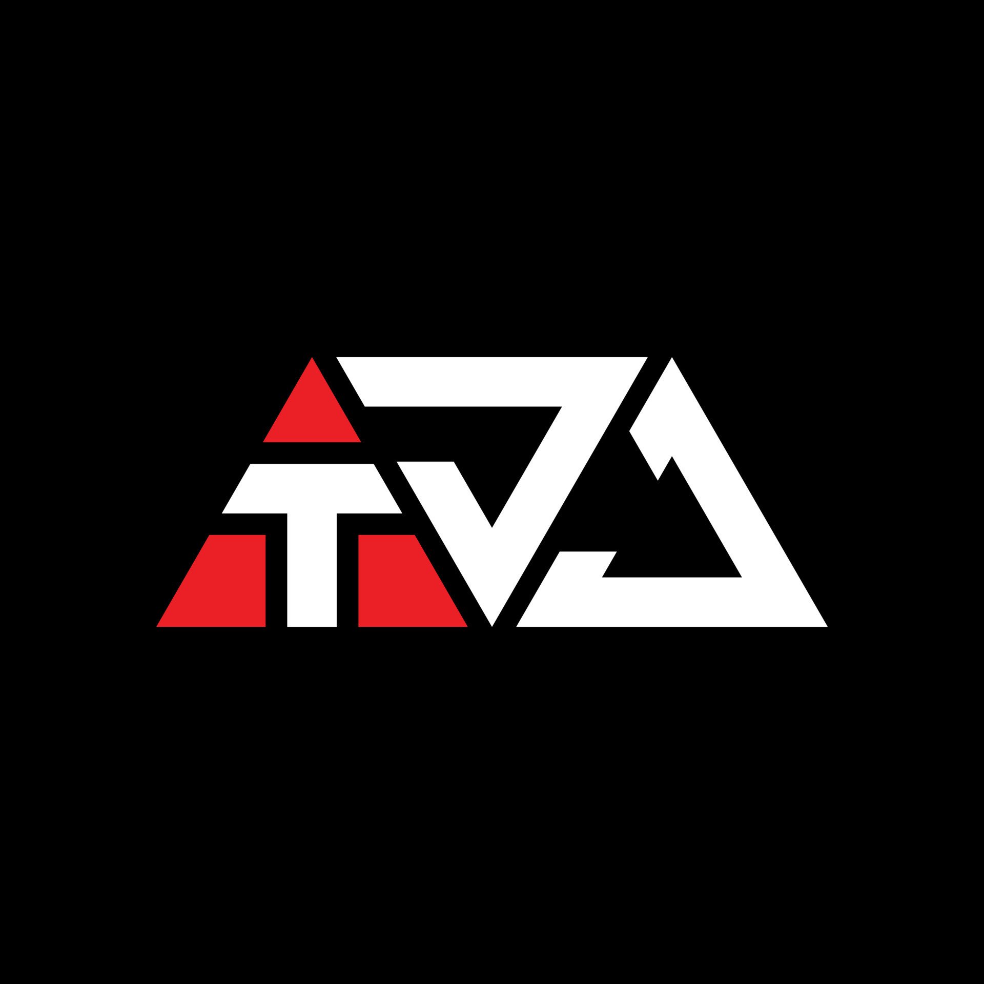 TJJ triangle letter logo design with triangle shape. TJJ triangle logo