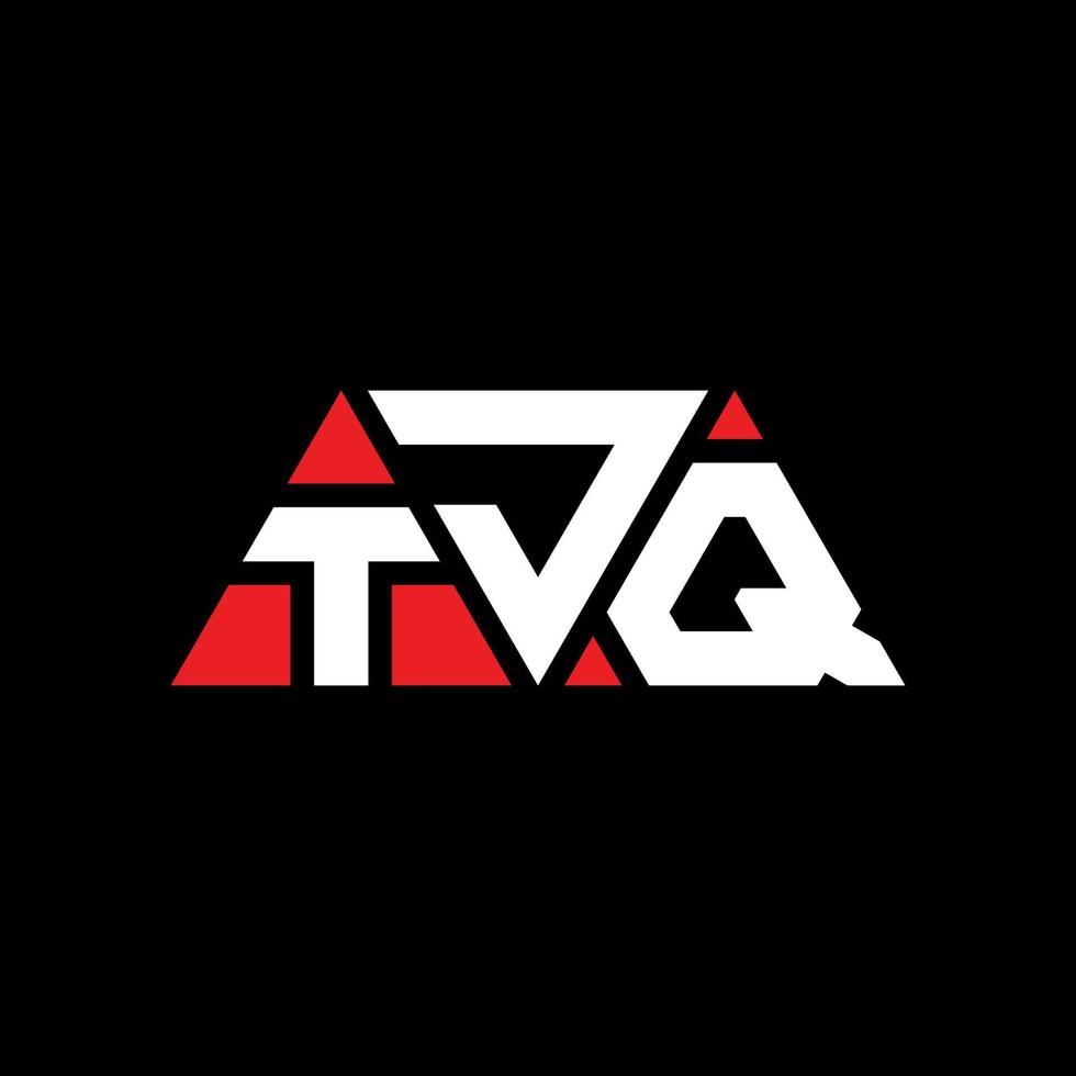 diseño de logotipo de letra triangular tjq con forma de triángulo. monograma de diseño de logotipo de triángulo tjq. plantilla de logotipo de vector de triángulo tjq con color rojo. logotipo triangular tjq logotipo simple, elegante y lujoso. tjq