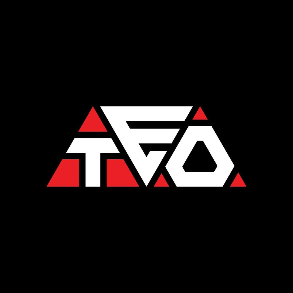 diseño de logotipo de letra triangular teo con forma de triángulo. monograma de diseño del logotipo del triángulo teo. plantilla de logotipo de vector de triángulo teo con color rojo. logotipo triangular teo logotipo simple, elegante y lujoso. teo